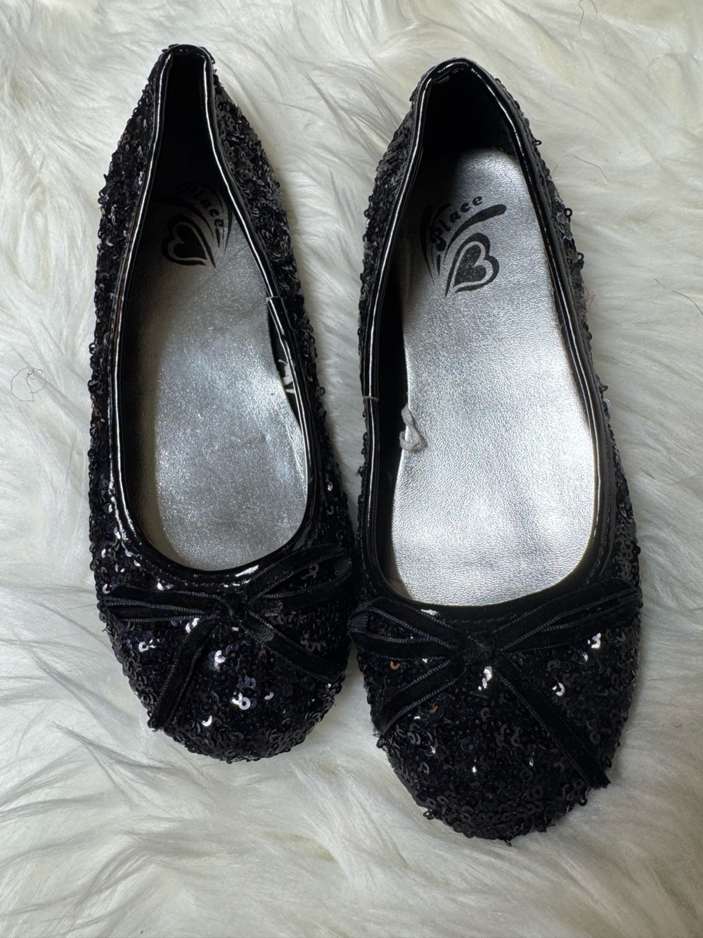 Children’s Place Sequin Ballet Flats - Black Girls size 1